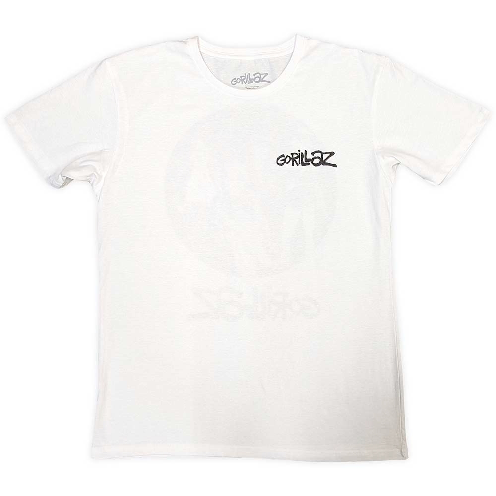 Gorillaz - Song Machine Brush Logo Heren Tshirt - Wit